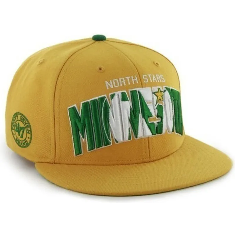 mutzen-flach-gelb-snapback-der-minnesota-north-stars-nhl-von-47-brand
