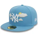 casquette-plate-bleue-ajustee-59fifty-cloud-new-york-yankees-mlb-new-era