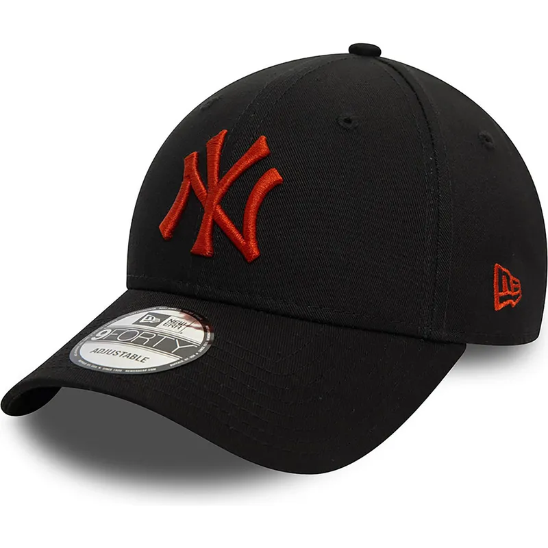 schwarze-verstellbare-curved-cap-mit-rotem-logo-9forty-league-essential-der-new-york-yankees-mlb-von-new-era