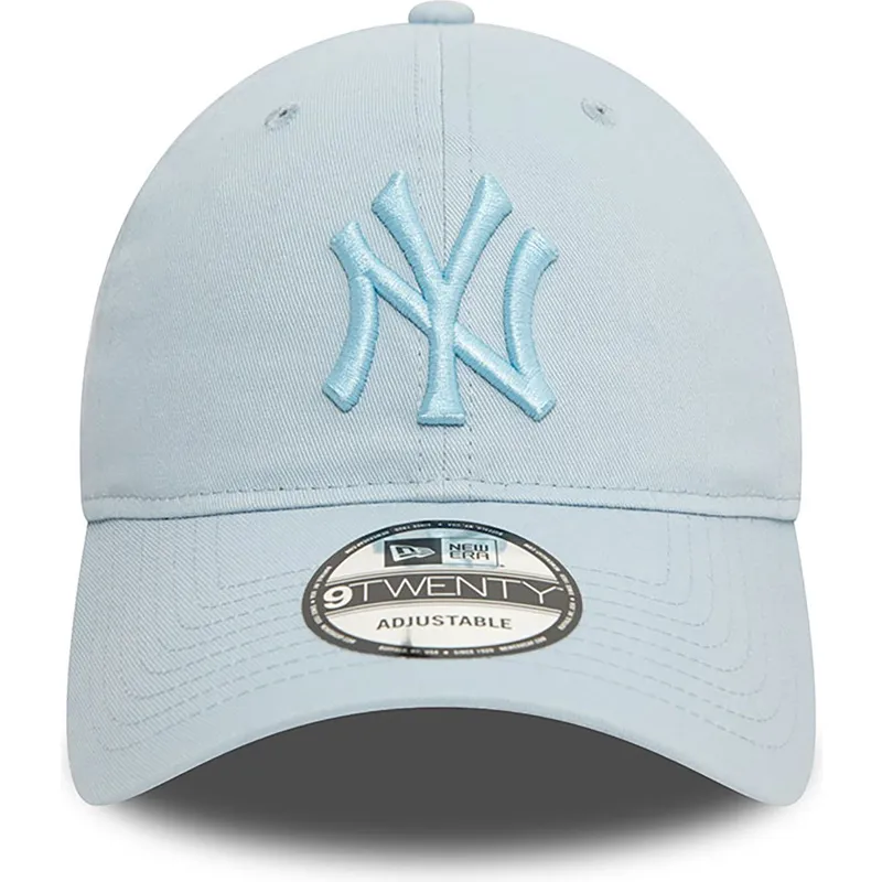 hellblaue-verstellbare-curved-cap-mit-blauem-logo-9twenty-league-essential-der-new-york-yankees-mlb-von-new-era hellblaue-verstellbare-curved-cap-mit-blauem-logo-9twenty-league-essential-der-new-york-yankees-mlb-von-new-era