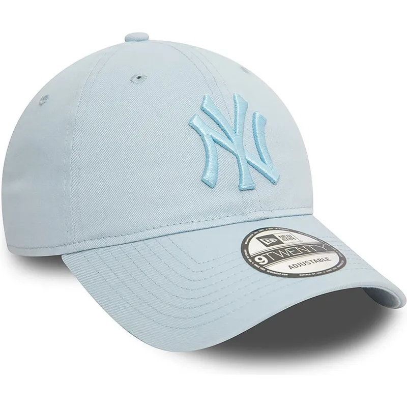 hellblaue-verstellbare-curved-cap-mit-blauem-logo-9twenty-league-essential-der-new-york-yankees-mlb-von-new-era hellblaue-verstellbare-curved-cap-mit-blauem-logo-9twenty-league-essential-der-new-york-yankees-mlb-von-new-era