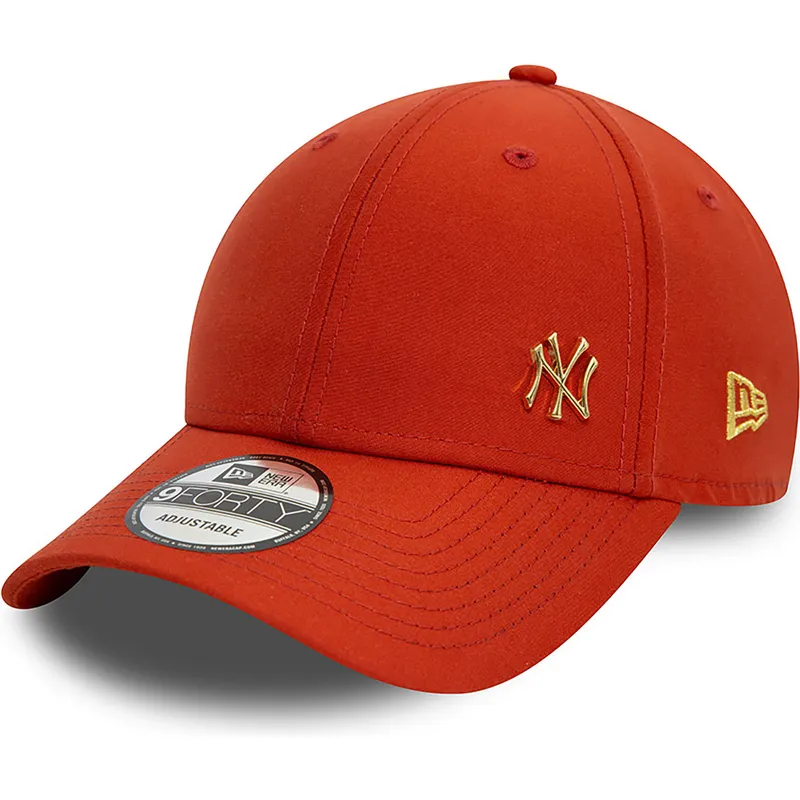 rote-verstellbare-curved-cap-mit-goldenem-logo-9forty-flawless-der-new-york-yankees-mlb-von-new-era rote-verstellbare-curved-cap-mit-goldenem-logo-9forty-flawless-der-new-york-yankees-mlb-von-new-era