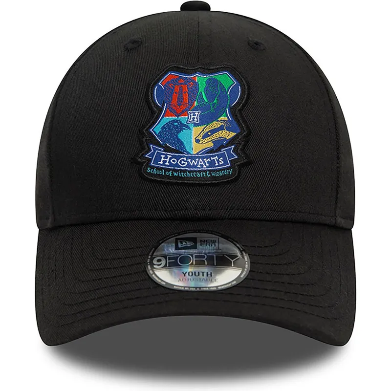 schwarze-gebogene-snapback-kappe-fur-kinder-9forty-hogwarts-harry-potter-von-new-era schwarze-gebogene-snapback-kappe-fur-kinder-9forty-hogwarts-harry-potter-von-new-era