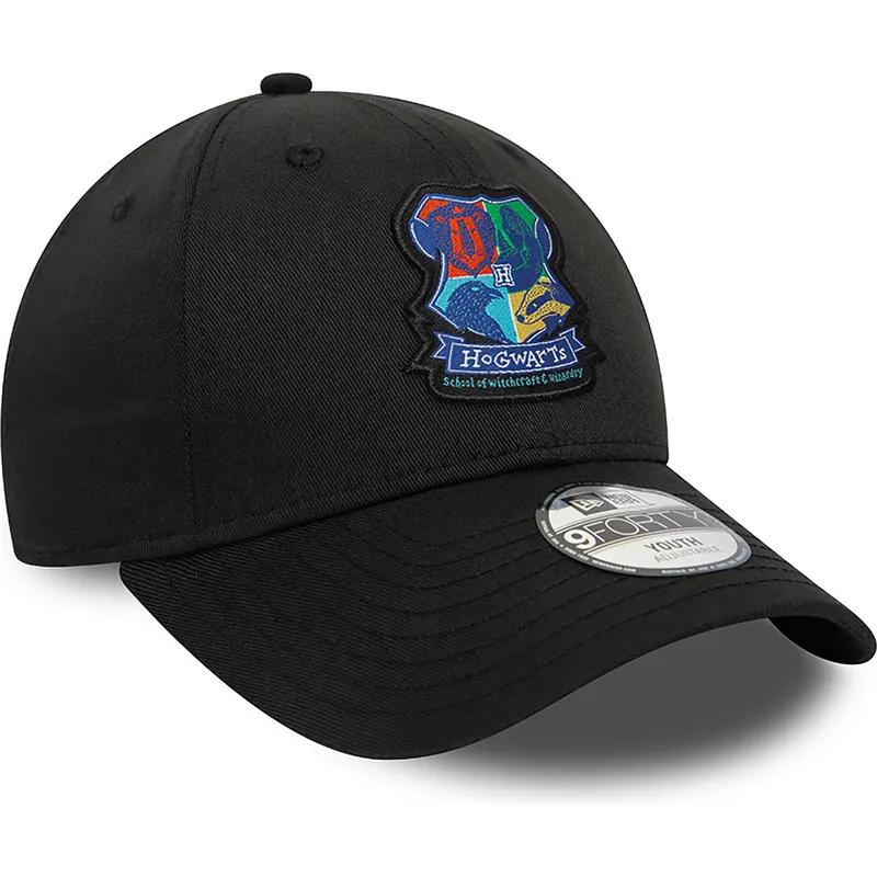 schwarze-gebogene-snapback-kappe-fur-kinder-9forty-hogwarts-harry-potter-von-new-era schwarze-gebogene-snapback-kappe-fur-kinder-9forty-hogwarts-harry-potter-von-new-era