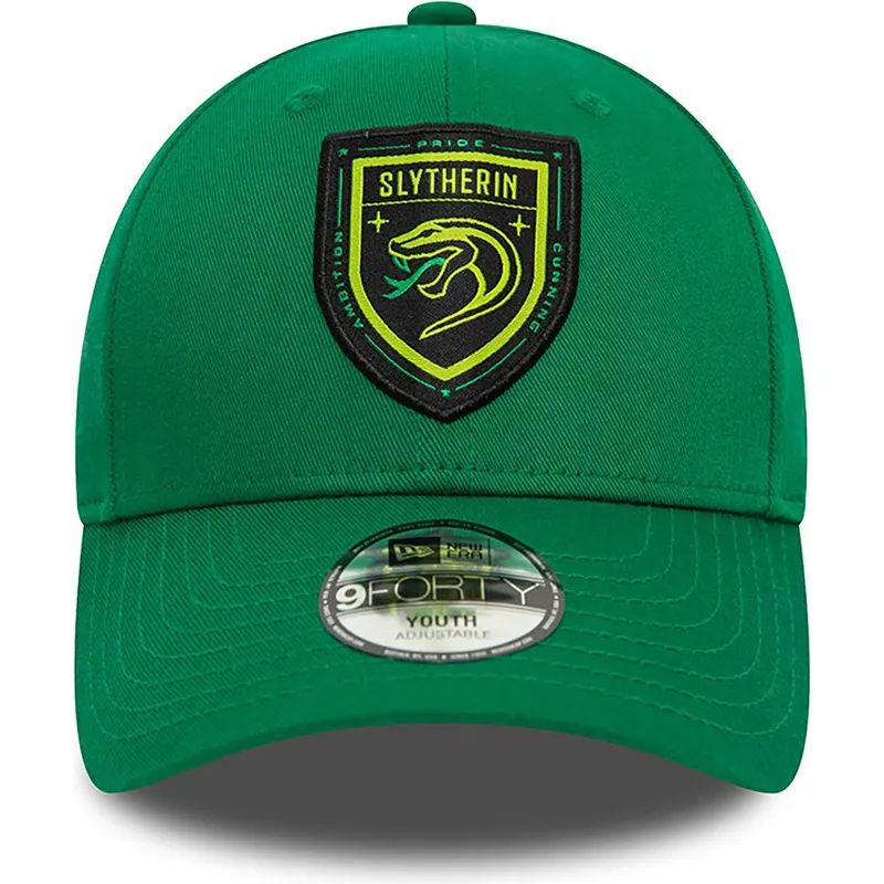 grune-gebogene-snapback-kappe-fur-kinder-9forty-slytherin-harry-potter-von-new-era