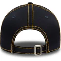 marineblaue-gebogene-verstellbare-kappe-mit-orangefarbenem-logo-fur-kinder-9forty-stitch-der-new-york-yankees-mlb-von-new-era