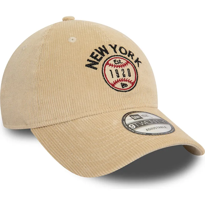 mutzen-gebogen-beige-verstellbares-band-the-empire-state-9twenty-cord-der-new-york-ciudades-y-playas-von-new-era