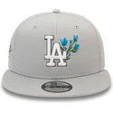 mutzen-flach-grau-snapback-9fifty-seasonal-flower-der-los-angeles-dodgers-mlb-von-new-era
