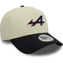 weisse-und-marineblaue-gebogene-snapback-kappe-e-frame-chain-stitch-von-alpine-f1-team-formula-1-von-new-era
