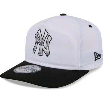 Casquette courbée blanche et noire snapback GOLFER Chrome Logo New York Yankees MLB New Era