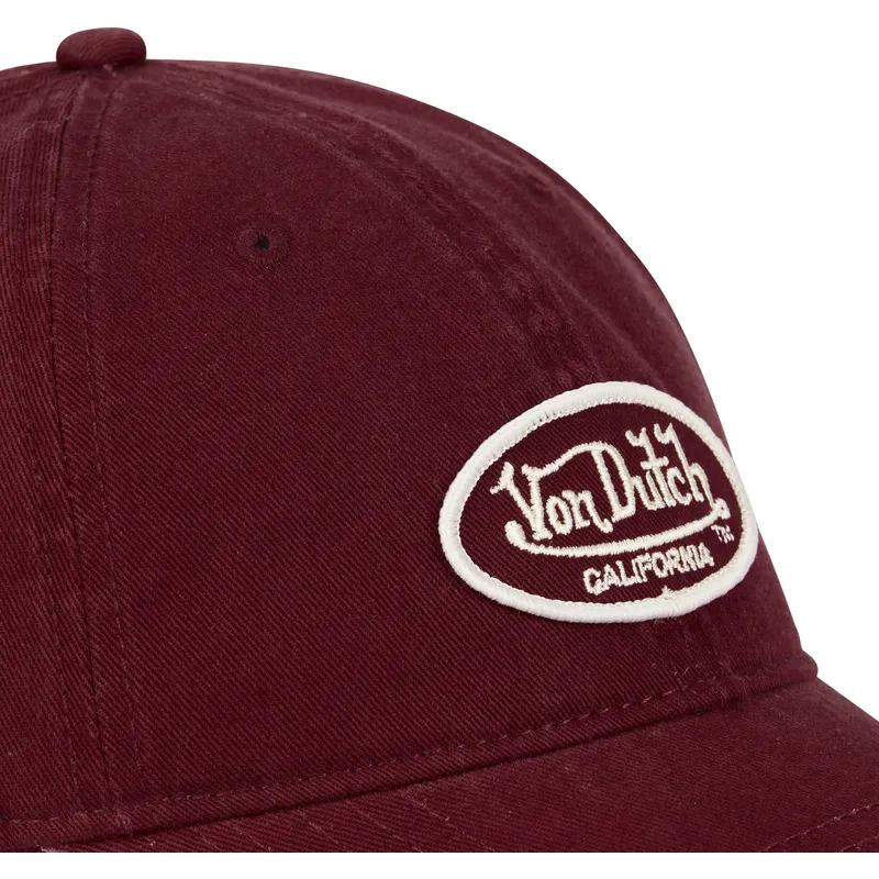 gebogene-verstellbare-weinrote-kappe-log-bur-von-von-dutch