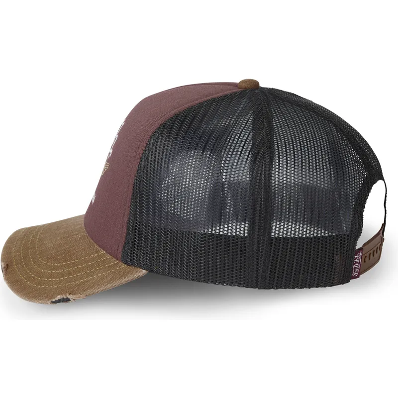 trucker-cap-weinrot-schwarz-und-braun-crew18-von-von-dutch