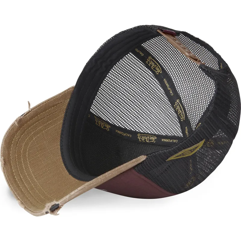 trucker-cap-weinrot-schwarz-und-braun-crew18-von-von-dutch