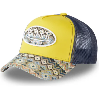 Casquette trucker jaune et bleue marine ETH02 Von Dutch