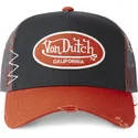 casquette-trucker-noire-et-orange-gror-von-dutch