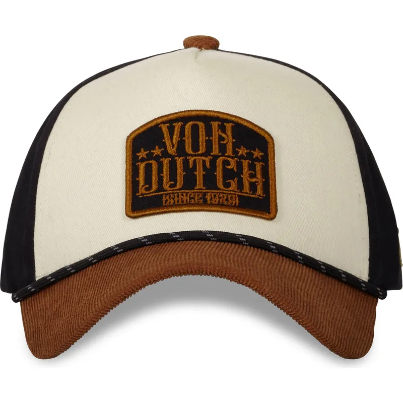 braune-und-schwarze-gebogene-snapback-kappe-vint01-von-von-dutch braune-und-schwarze-gebogene-snapback-kappe-vint01-von-von-dutch