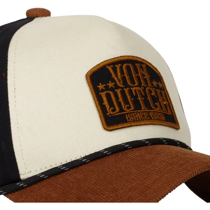 braune-und-schwarze-gebogene-snapback-kappe-vint01-von-von-dutch braune-und-schwarze-gebogene-snapback-kappe-vint01-von-von-dutch
