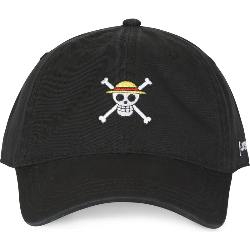 schwarze-verstellbare-curved-cap-straw-hat-pirates-skucd-one-piece-von-capslab schwarze-verstellbare-curved-cap-straw-hat-pirates-skucd-one-piece-von-capslab