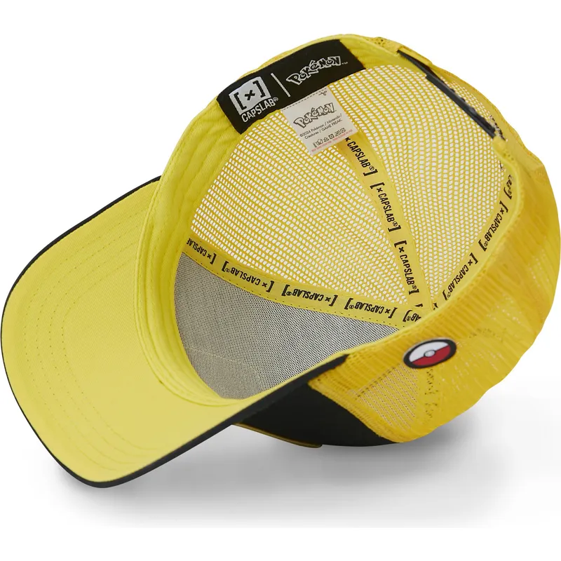 schwarze-und-gelbe-trucker-kappe-pikachu-pmk5-thu-pokemon-von-capslab schwarze-und-gelbe-trucker-kappe-pikachu-pmk5-thu-pokemon-von-capslab