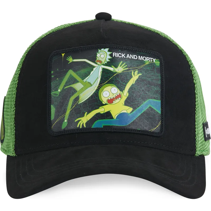 schwarze-und-grune-trucker-kappe-rick-und-morty-rem5-rem-von-capslab
