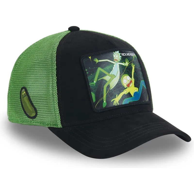 schwarze-und-grune-trucker-kappe-rick-und-morty-rem5-rem-von-capslab