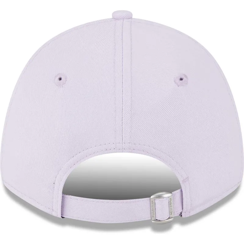 violette-verstellbare-curved-cap-mit-violettem-logo-fur-damen-9forty-league-essential-der-new-york-yankees-mlb-von-new-era