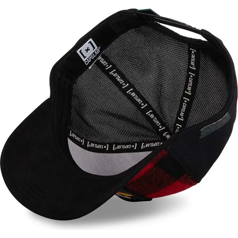 rote-und-schwarze-trucker-kappe-daffy-duck-loo10-lum-looney-tunes-von-capslab