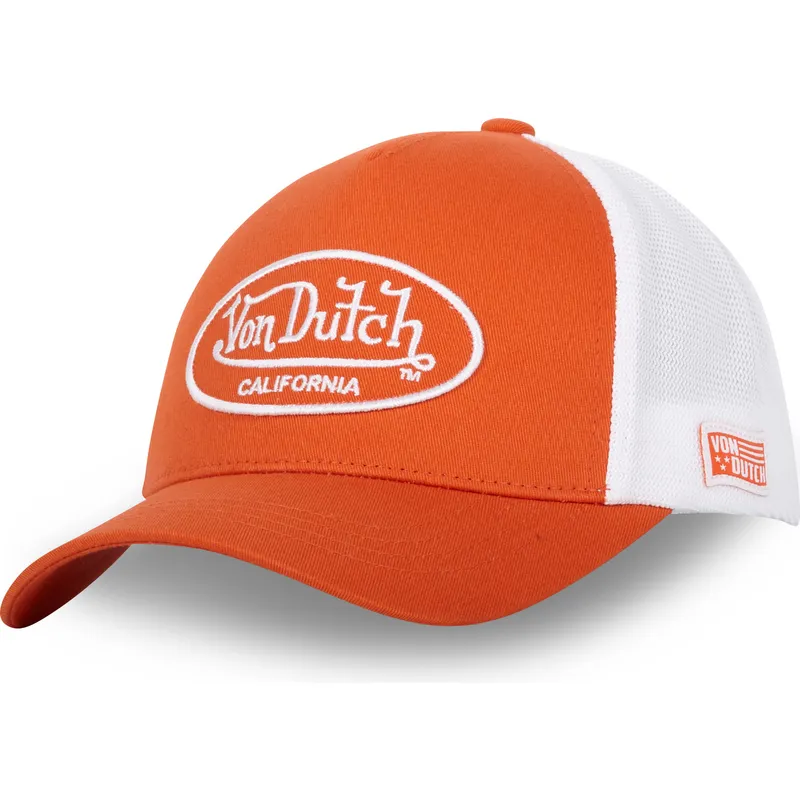 verstellbare-orangefarbene-und-weisse-trucker-kappe-lof-b17-von-von-dutch verstellbare-orangefarbene-und-weisse-trucker-kappe-lof-b17-von-von-dutch