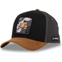 schwarze-und-braune-gebogene-snapback-kappe-bugs-bunny-und-daffy-duck-loo10-bad-looney-tunes-von-capslab