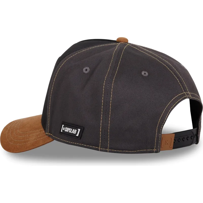 schwarze-und-braune-gebogene-snapback-kappe-bugs-bunny-und-daffy-duck-loo10-bad-looney-tunes-von-capslab schwarze-und-braune-gebogene-snapback-kappe-bugs-bunny-und-daffy-duck-loo10-bad-looney-tunes-von-capslab