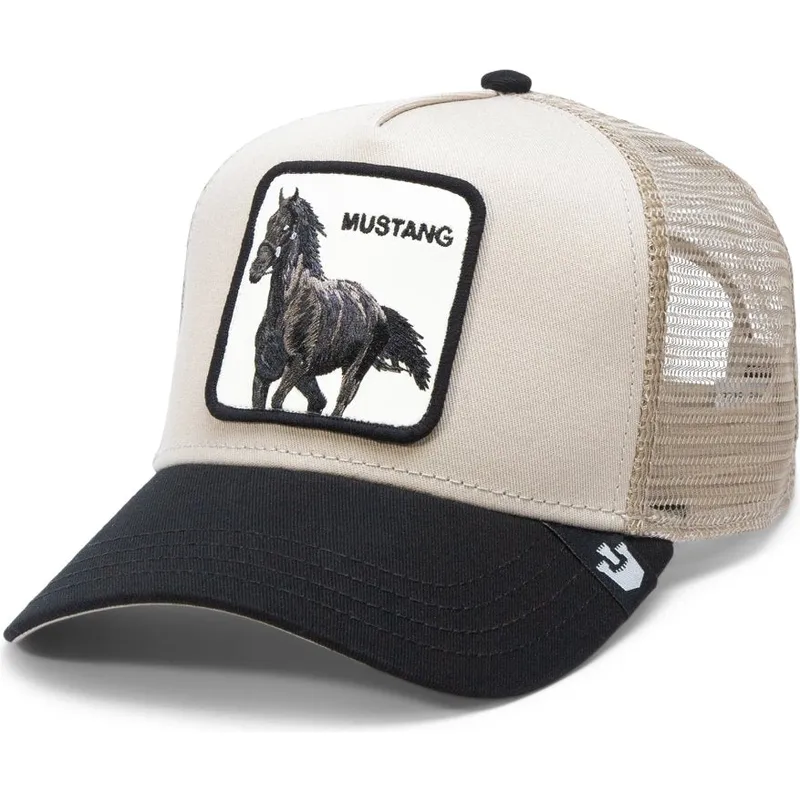 trucker-cap-beige-und-schwarz-pferd-the-mustang-the-farm-von-goorin-bros trucker-cap-beige-und-schwarz-pferd-the-mustang-the-farm-von-goorin-bros