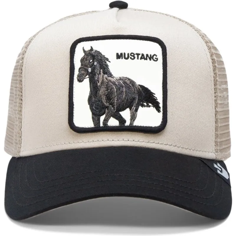 trucker-cap-beige-und-schwarz-pferd-the-mustang-the-farm-von-goorin-bros trucker-cap-beige-und-schwarz-pferd-the-mustang-the-farm-von-goorin-bros