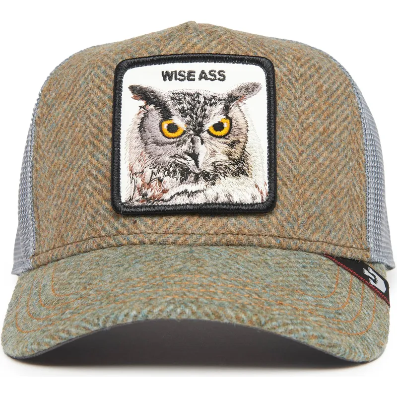 mehrfarbige-trucker-kappe-eule-wise-ass-moon-owl-uk-plaid-the-farm-von-goorin-bros