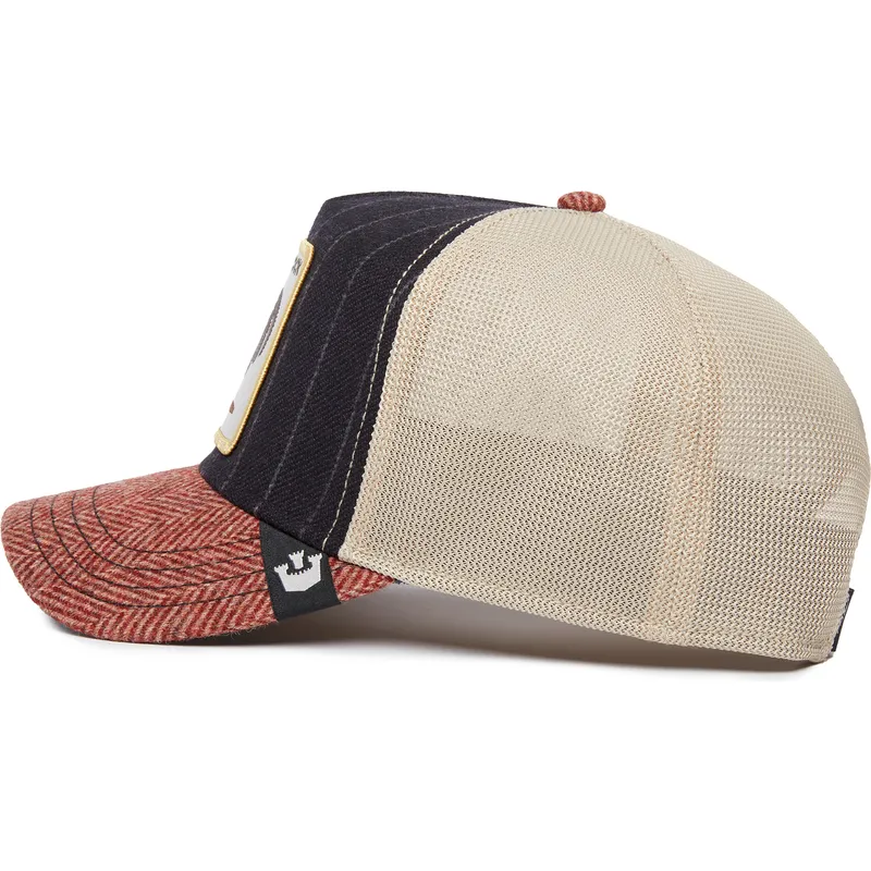 mehrfarbige-trucker-kappe-hahn-cock-moon-rooster-uk-plaid-the-farm-von-goorin-bros mehrfarbige-trucker-kappe-hahn-cock-moon-rooster-uk-plaid-the-farm-von-goorin-bros