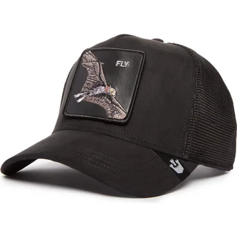 Casquette trucker noire batte Fly The Suede Bat Blacked...