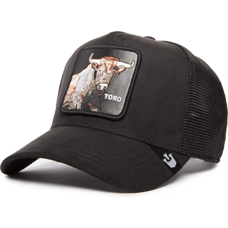 schwarze-trucker-kappe-stier-the-suede-bull-blacked-out-the-farm-von-goorin-bros