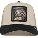 casquette-trucker-beige-et-noire-paresseux-the-faded-sloth-eco-brutalism-the-farm-goorin-bros