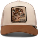 casquette-trucker-beige-et-marron-guepard-the-warrior-cheetah-big-cats-the-farm-goorin-bros