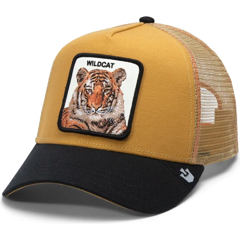 trucker-cap-braun-und-schwarz-tiger-the-wildcat-tiger-big-cats-the-farm-von-goorin-bros trucker-cap-braun-und-schwarz-tiger-the-wildcat-tiger-big-cats-the-farm-von-goorin-bros