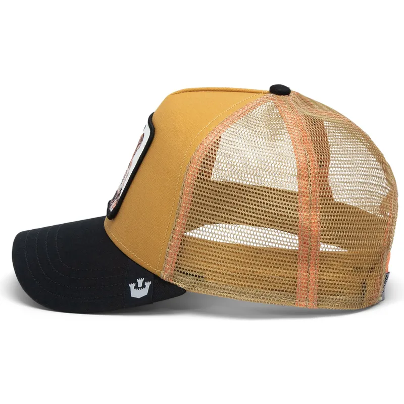 trucker-cap-braun-und-schwarz-tiger-the-wildcat-tiger-big-cats-the-farm-von-goorin-bros trucker-cap-braun-und-schwarz-tiger-the-wildcat-tiger-big-cats-the-farm-von-goorin-bros