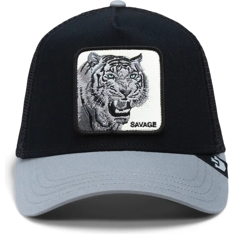trucker-cap-schwarz-und-grau-tiger-the-savage-tiger-big-cats-the-farm-von-goorin-bros trucker-cap-schwarz-und-grau-tiger-the-savage-tiger-big-cats-the-farm-von-goorin-bros