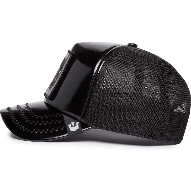 schwarze-trucker-kappe-panther-obsidian-panther-puff-patent-the-farm-von-goorin-bros