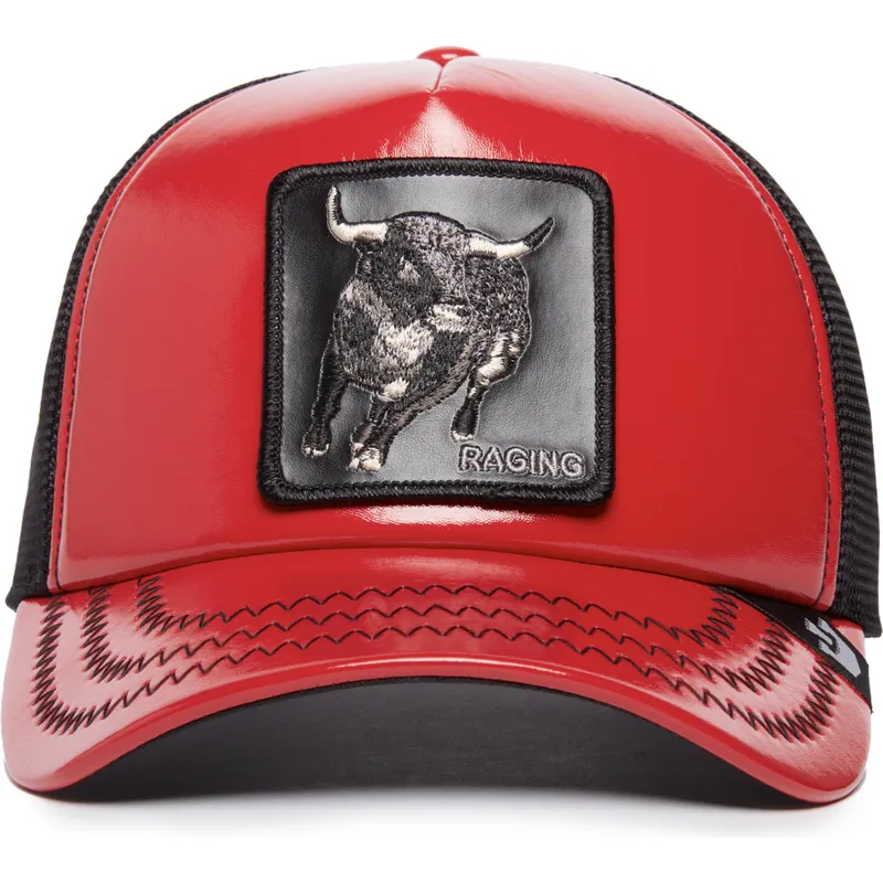 trucker-cap-rot-und-schwarz-stier-raging-pamplona-puff-patent-the-farm-von-goorin-bros trucker-cap-rot-und-schwarz-stier-raging-pamplona-puff-patent-the-farm-von-goorin-bros