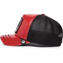 trucker-cap-rot-und-schwarz-stier-raging-pamplona-puff-patent-the-farm-von-goorin-bros