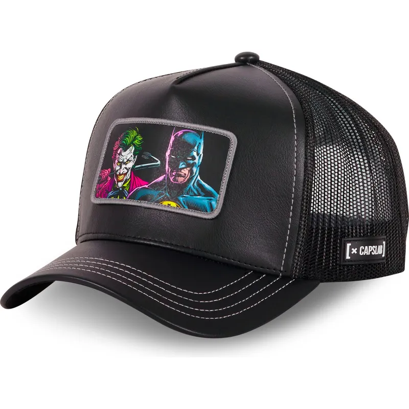 schwarze-trucker-cap-batman-und-joker-riv-dc-comics-von-capslab schwarze-trucker-cap-batman-und-joker-riv-dc-comics-von-capslab