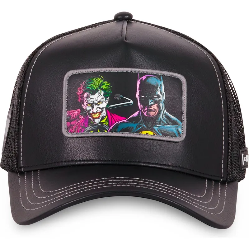 schwarze-trucker-cap-batman-und-joker-riv-dc-comics-von-capslab schwarze-trucker-cap-batman-und-joker-riv-dc-comics-von-capslab