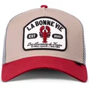 beige-graue-und-rote-trucker-cap-la-bonne-vie-hft-von-djinns