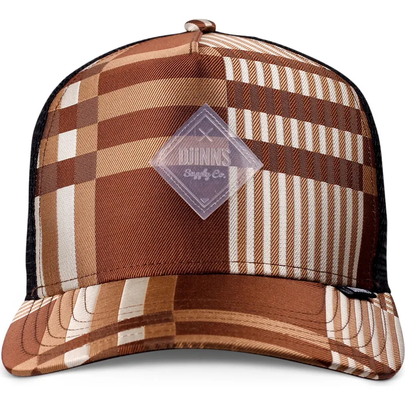 trucker-cap-braun-und-schwarz-hft-shiny-check-von-djinns trucker-cap-braun-und-schwarz-hft-shiny-check-von-djinns