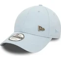 casquette-courbee-bleue-claire-ajustable-9forty-pin-new-era