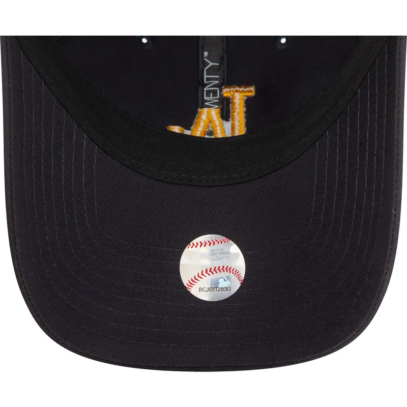 marineblaue-verstellbare-curved-cap-mit-gelbem-logo-9twenty-league-essential-der-los-angeles-dodgers-mlb-von-new-era